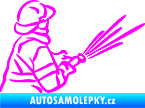 Samolepka Hasič 015 pravá Fluorescentní růžová