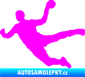 Samolepka Házená 002 levá Fluorescentní růžová
