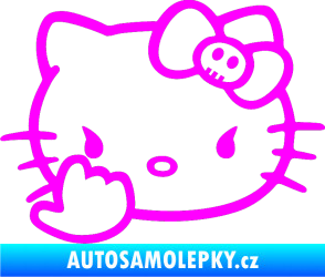 Samolepka Hello Kitty fuck Fluorescentní růžová