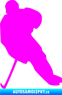 Samolepka Hokejista 003 levá Fluorescentní růžová