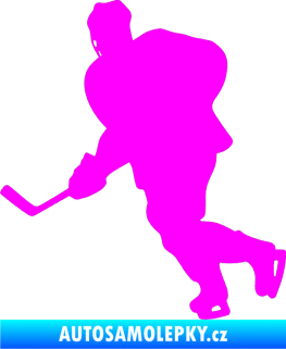 Samolepka Hokejista 009 levá Fluorescentní růžová