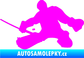 Samolepka Hokejista 015 levá brankář Fluorescentní růžová