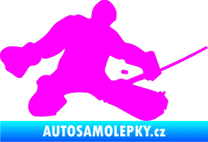Samolepka Hokejista 015 pravá brankář Fluorescentní růžová