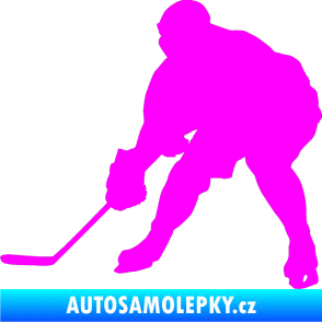 Samolepka Hokejista 016 levá Fluorescentní růžová