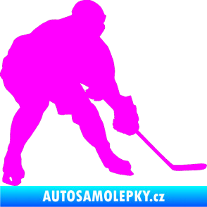 Samolepka Hokejista 016 pravá Fluorescentní růžová