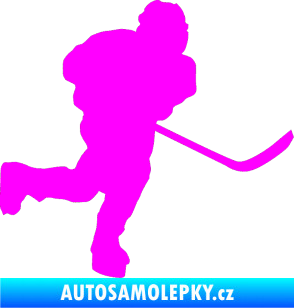 Samolepka Hokejista 017 pravá Fluorescentní růžová