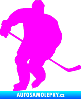 Samolepka Hokejista 020 levá Fluorescentní růžová