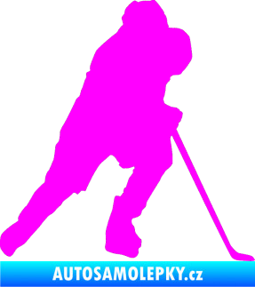 Samolepka Hokejista 023 pravá Fluorescentní růžová
