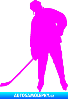 Samolepka Hokejista 024 levá Fluorescentní růžová