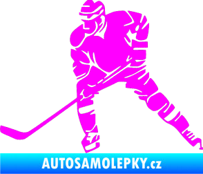 Samolepka Hokejista 026 levá Fluorescentní růžová