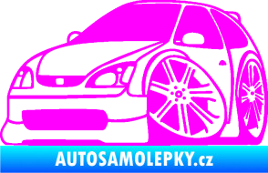 Samolepka Honda Civic karikatura levá Fluorescentní růžová