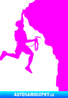 Samolepka Horolezec 003 pravá Fluorescentní růžová