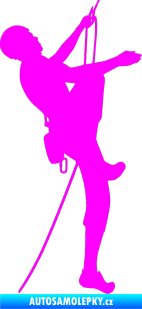 Samolepka Horolezec 001 pravá Fluorescentní růžová