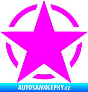 Samolepka Hvězda US Army 001 Fluorescentní růžová