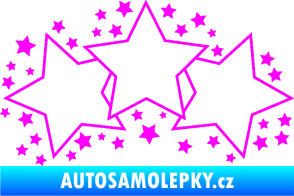 Samolepka Hvězdy a hvězdičky dekor Fluorescentní růžová