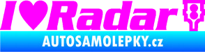 Samolepka I love radar nápis Fluorescentní růžová