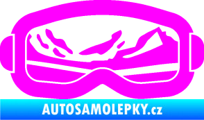 Samolepka I love snow brýle pravá Fluorescentní růžová