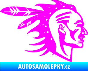 Samolepka Indián 003 pravá Fluorescentní růžová