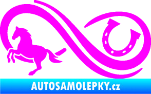 Samolepka Infinity 005 levá koník s podkovou Fluorescentní růžová