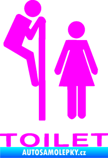 Samolepka Interiér 013 - Toilet Fluorescentní růžová