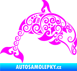 Samolepka Interiér 015 pravá delfín  Fluorescentní růžová
