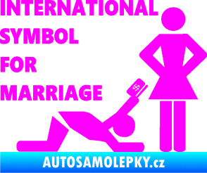Samolepka International symbol for marriage Fluorescentní růžová