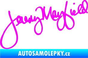 Samolepka Podpis Jeremy Mayfield  Fluorescentní růžová