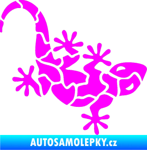 Samolepka Ještěrka 015 pravá Fluorescentní růžová