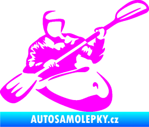 Samolepka Kajakář 004 pravá Fluorescentní růžová