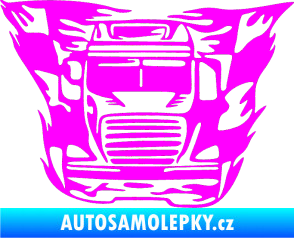 Samolepka Kamion 001 nákladní auto Fluorescentní růžová