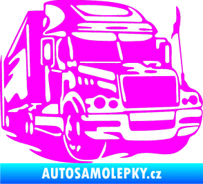 Samolepka Kamion 002 pravá nákladní auto Fluorescentní růžová
