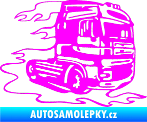 Samolepka Kamion 003 pravá nákladní auto Fluorescentní růžová