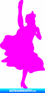 Samolepka Kankán 001 levá tanečnice Fluorescentní růžová