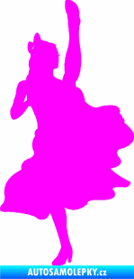 Samolepka Kankán 001 pravá tanečnice Fluorescentní růžová