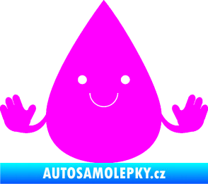 Samolepka Kapka 001 veselá Fluorescentní růžová