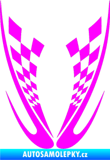 Samolepka Kapota 005 šachovnice Fluorescentní růžová