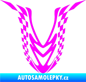 Samolepka Kapota 006 šachovnice Fluorescentní růžová