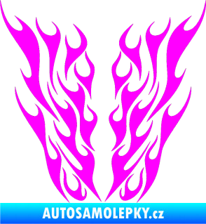 Samolepka Kapota 012 plameny Fluorescentní růžová