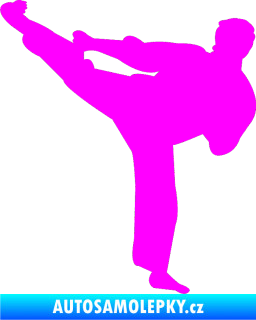 Samolepka Karate 008 levá Fluorescentní růžová