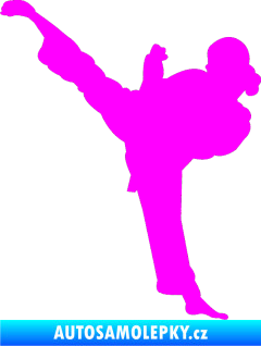 Samolepka Karate 012 levá Fluorescentní růžová