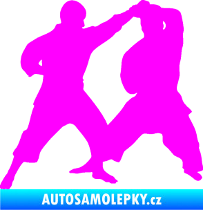 Samolepka Karate 013 levá souboj Fluorescentní růžová