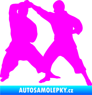 Samolepka Karate 013 pravá souboj Fluorescentní růžová
