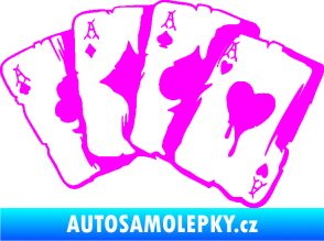 Samolepka Karty 004 Fluorescentní růžová