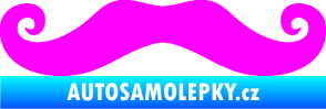 Samolepka Knír 001 movember, moustache styl Fluorescentní růžová