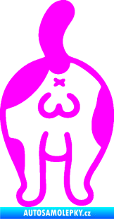 Samolepka Kočičí zadek 002 pravá Fluorescentní růžová