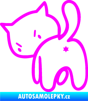 Samolepka Kočičí zadek 003 levá Fluorescentní růžová