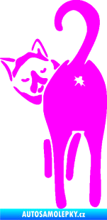 Samolepka Kočičí zadek 004 levá Fluorescentní růžová