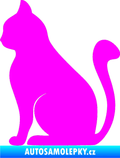 Samolepka Kočka 001 levá Fluorescentní růžová
