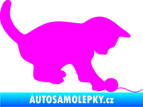 Samolepka Kočka 002 pravá Fluorescentní růžová
