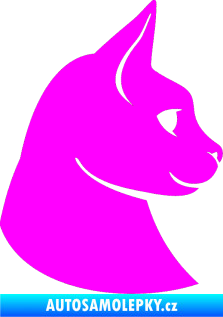 Samolepka Kočka 006 pravá Fluorescentní růžová